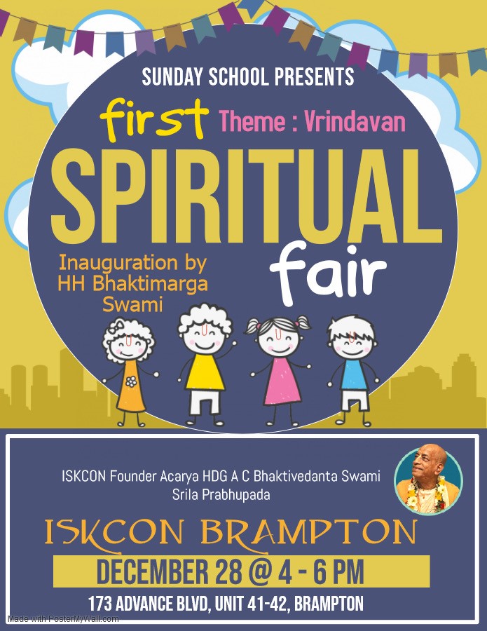 Special Spiritual Fair Sat Dec 28 4pm to 6pm ISKCON Brampton
